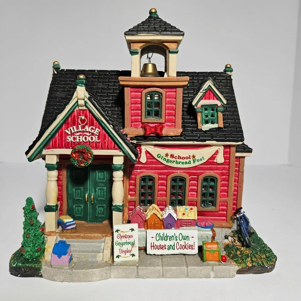 Lemax Village School Gingerbread Fest Lighted Christmas Building 55949 2015